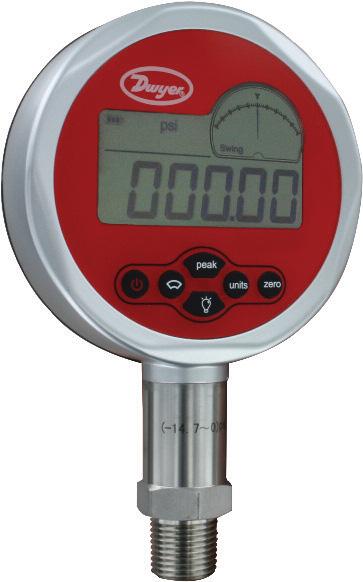 DIGITAL GAGE POWER: DC9V (6LR61 ALKALINE BATTERY) DCGII Digital Calibration Pressure Gage ±0.05% FS Accuracy, 316 SS Wetted Parts Ø3-5/8 [92.20] DCGII-105 Scan here to watch product video Ø4-3/8 [111.