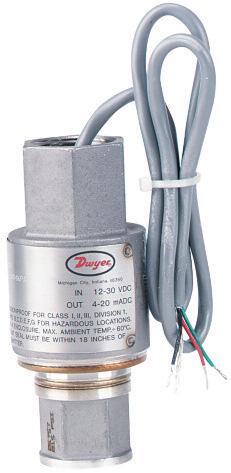 Units have a non-oil filled sensor element that provides resistance to temperature fluctuations.