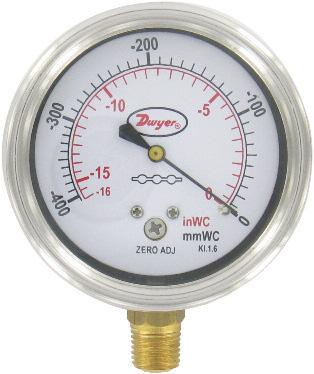 The SGX/SGF gages are designed with 304 SS housing and brass or 316 SS wetted parts. Units can withstand ambient temperatures up to 149 F (65 C) and process temperatures up to 212 F (100 C).