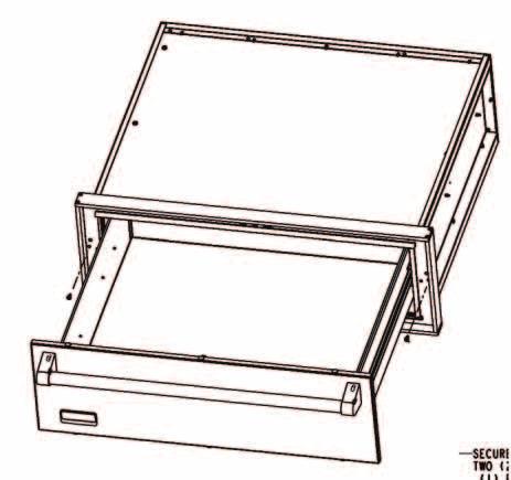 Installation (Access Doors) 1. Slide drawer assembly into cabinet opening. 2. Open drawer 3.