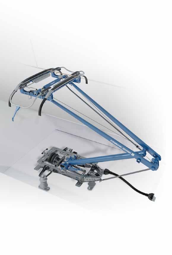 STEMMANN-TECHNIK Variopanto Single-arm pantograph for cross-border rail traffic Electrically powered rail cars such as locomotives, EMUs and other vehicles are increasingly used in international