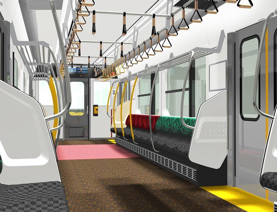 combination for separating information area Features of the Karasuyama Line Green of seat : The landscape of the four