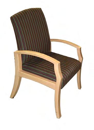 Solid hardwood frame Triarc arm design Upholstered seat and