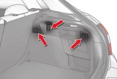 There are several options for storing the shelf: - either upright behind the front seats, - or fl at at the
