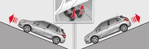 9 HILL START ASSIST System which keeps your vehicle immobilised temporarily (approximately 2 seconds) when starting on a gradient, the time it takes to move your foot from the brake pedal to the