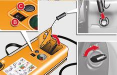 PRACTICAL INFORMATION Removing the cartridge Checking tyre pressures / inflating accessories You can also use the compressor, without injecting any product, to: - check or adjust the pressure of your
