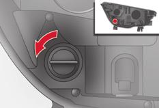 PRACTICAL INFORMATION Access to bulbs Changing direction indicator bulbs Model with Xenon headlamps Depending on the engine and only on the left hand side, you must first carry out the following