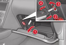 PASSENGER SAFETY - STARTING Passenger's front airbag Seat belts and passenger's front airbag Ignition switch 1. Open the glove box. 2. Insert the key. 3.