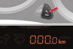 MONITORING 1 Distance recorders The total and trip distances are displayed for thirty seconds when the ignition is switched off, when the driver's door is opened and when the vehicle is locked or
