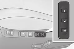 COMFORT Storing driving positions Storing a position Recalling a stored position 3 System which registers the electrical settings of the driver's seat and door mirrors.
