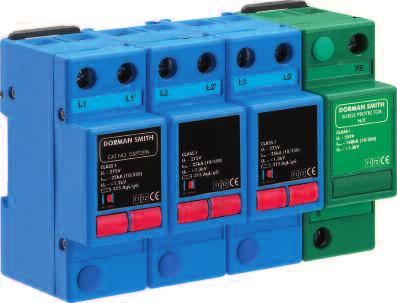 Modular Devices DSPT Range Surge Protector Type 1 DSPT Type 1 Class 1; Type I device Tested to withstand 10/350 s waveforms Description 3-phase & neutral, 25kA L-N, 100kA surge protector Cat. no.