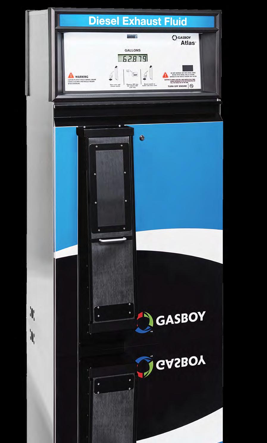ATLAS 9862K DEF 9862K E L E C T R O N I C D E F Gasboy Atlas DEF Integrate Diesel Exhaust Fluid (DEF) into your site with the Gasboy 9862 DEF dispenser, available in a heated or unheated cabinet.