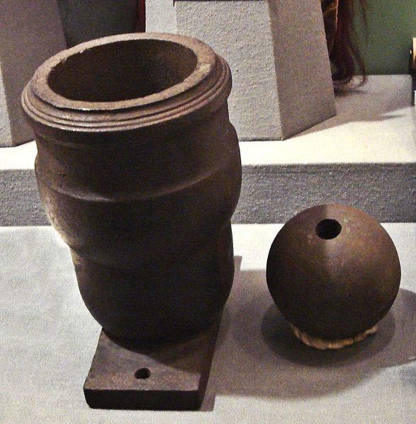All explosive and incendiary filled projectiles, particularly for mortars, were originally called grenades, derived from the pomegranate due to its seeds being similar to grains of powder.