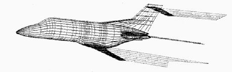 The Evolution of the Aerodynamic Design Tools and Figure 1. Early 3D panel method mesh (CBA123 model). Figure 2. Early 3D panel method pressure distribution results (CBA123 model). Figure 3.