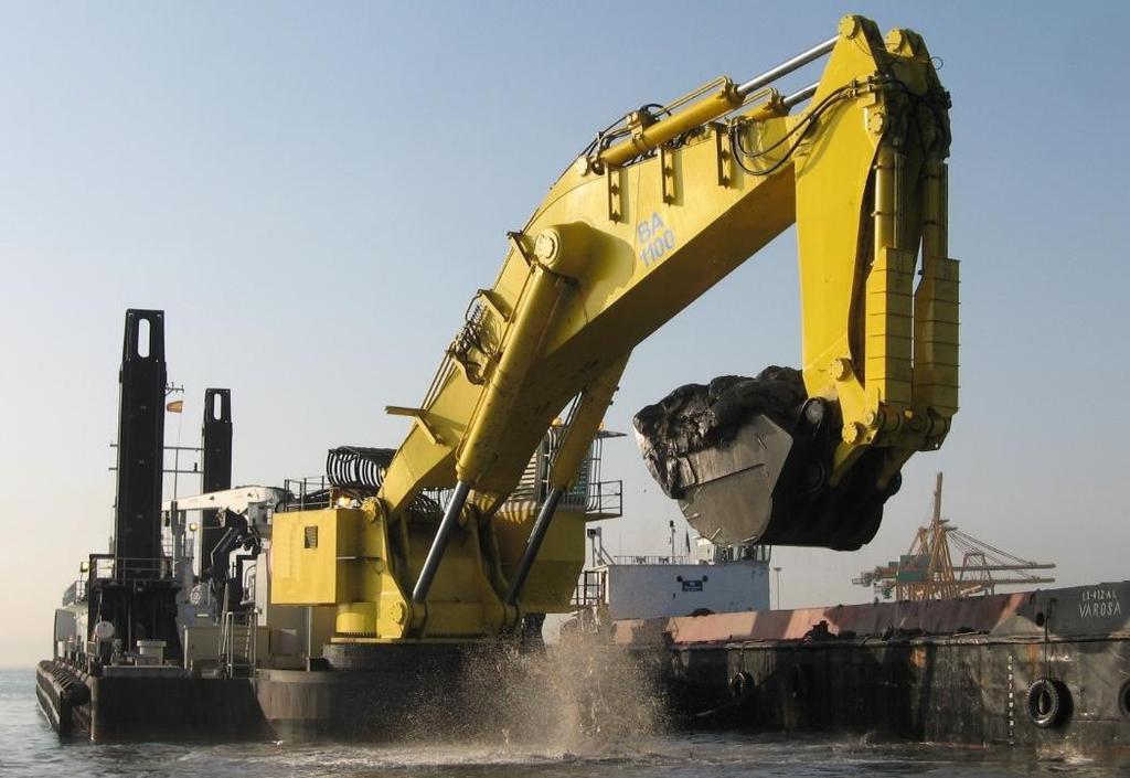 Some experiences from practice Some dredging production data noted on a project dredging soft soil: - After 23 cycles, a 900 m 3 splitbarge