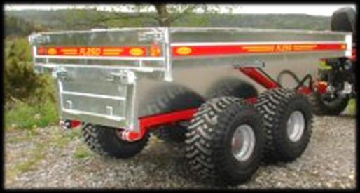 531 0170-05 FL250V dumper trailer is adapted for tough handling, 3 mm thick plate in the lower part