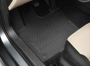 woven velour. The front mats have Jetta lettering. The front mats are fixed in place to prevent slipping using the points provided in the floor area.