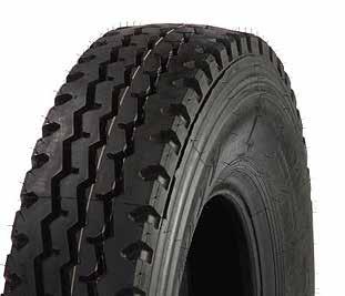 Grooves within tread reduce irregular wear and improve stability.