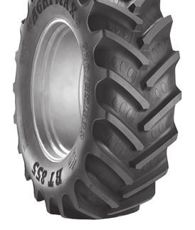 RADIAL REAR FARM R-1W AGRIMAX RT855 Combines excellent traction and self-cleaning features to increase tread life Designed to provide higher load capacities Provides maximum driving comfort both on