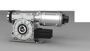 Safedrive comprises of: Worm gear with safety brake and hollow shaft, emergency manual operator, integrated limit switches and