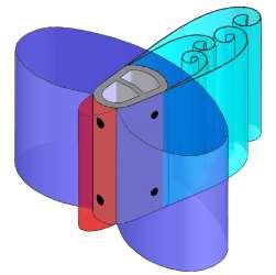 due to its shape, surface roughness, and low pressure port location