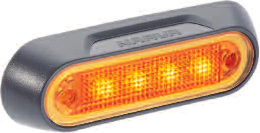 MODEL 8 MARKER LAMPS Model 8 combines coloured L.E.Ds with clear lenses. The product pictures simulate the lamps appearance when activated. P/No. 90820 90822 10 30 Volt L.E.D Front End Outline Marker Lamp (Amber) with Grey ADR Deflector Base and 0.
