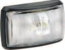 MODEL 14 MARKER LAMPS 91412 10 33 Volt L.E.D Front End Outline Marker Lamp (White) with Black ADR Deflector Base and 0.