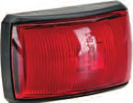 MODEL 14 MARKER LAMPS 91432 10 33 Volt L.E.D Rear End Outline Marker Lamp (Red) with Black Deflector Base and 0.