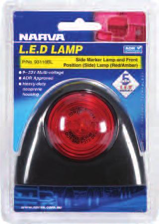 The blister size is the same dimension as the complete line up of Narva marker and side direction indicator lamps