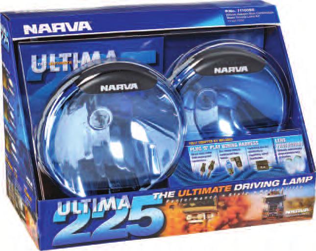 74400) 2 x mounting spacers 71677BE Ultima 225 Blue Pencil Beam Driving Lamp 12 Volt 100W 225mm dia.