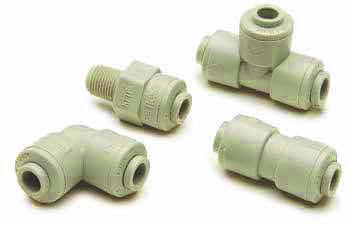 Parker s TrueSeal Fittings are lightweight, field attachable and connect to tubing without the use of tools. These all plastic push-to-connect fittings are manufactured from F compliant materials.