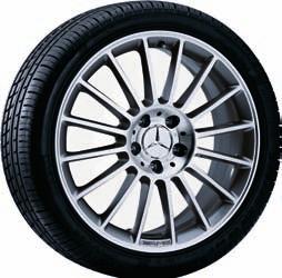 silver, high-sheen 5 J x 18 ET 30 Tyre: 245/35 R18 also available as 17" wheel pictured on p 45 AMG floor