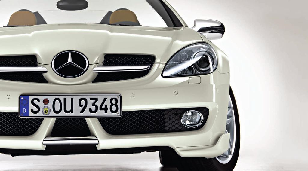 Add-on parts Aerodynamic front apron spoiler lips [A] are available to help underline the SLK s sporty, elegant new