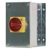 PAINTED STEEL ENCLOSURES 3 Pole + Neutral List Price 4 Pole List Price IP 65 Red/Yellow Padlockable Handles Switch Interlocked with Lid Earth Terminal and Lid Bonding Link Included 25A KG20
