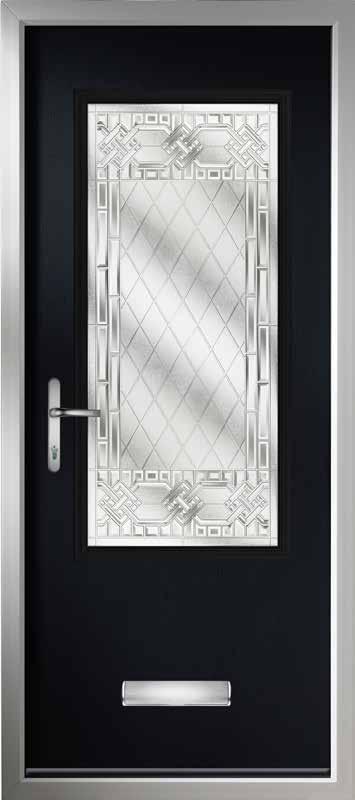 High security, energy efficient composite doors Perugia Perugia in Black, with chrome