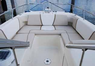 discharge (portside console) > Heavy duty, reinforced, stainless steel lifting eye > Fiberglass hardtop with aluminum frame, > Pro series freefall windlass with 300 line, 15 overhead lights, life