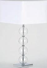 Polished chrome and glass matching table and floor lamp,