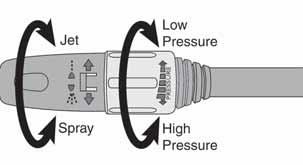NOTE: For the reasons given above, it is recommended that you ALWAYS set the jet to its LOW PRESSURE setting before switching ON.