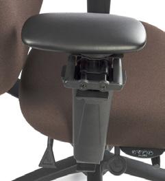AIRCENTRIC FEATURES 4 ADJUSTABLE LATERAL SWIVEL ARMS 4 ADJUSTABLE SWIVEL ARMS Lateral Swivel Arms have 2 inches of width adjustment and 4 inches of arm height adjustment for multiple user