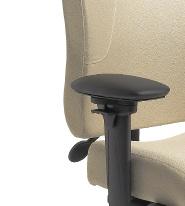 The ecentric Executive series is standard with 5 inches of infinite back height adjustment. Model options include different adjustment controls, with and without air lumbar, and arms.