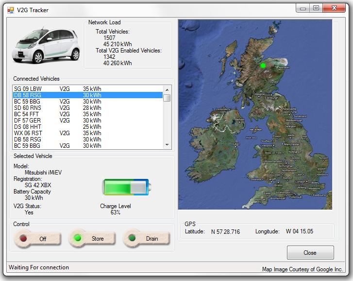 System GUI - Control Software Current GUI Software has been developed to allow control and simulation of many vehicles connected to the