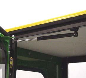 2 On hard sided cabs, install the gas springs to the frames and doors with the small piston end towards the door. (See fig. 10.