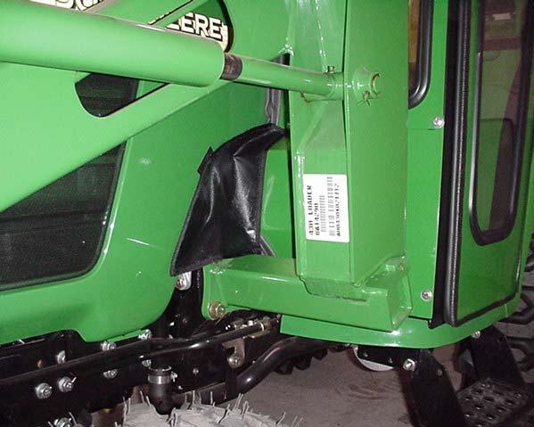 3 for 42/43/4410 series tractors by applying self adhesive hook velcro, as needed, along the hood and front legs.