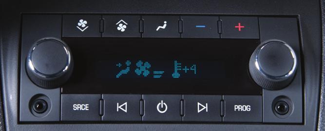 Use the temperature control knob (C) to adjust the rear climate control temperature. Note: Maximum system operation is achieved by turning on the rear system even if the rear seats are unoccupied.