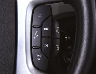 AUDIO STEERING WHEEL CONTROLSF Volume Pull up the + or button to adjust the volume. SRCE Source Press to select an audio source.
