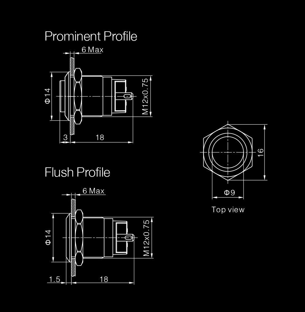 Flush Profile 2A, 36 dc (Front of Panel