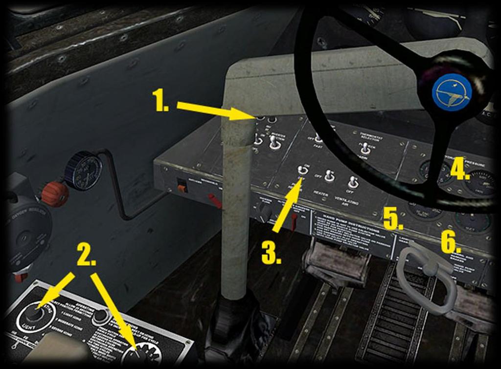 Virtual Cockpit Functions Pilots Panel,- Left Side 1) Generator Control Buttons.
