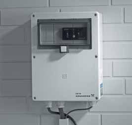 protection of the Multilift pumps. The LCD 110 controller is fitted in a waterproof cabinet suitable for wall mounting. The Grundfos LCD 110 responds to signals from electrodes.