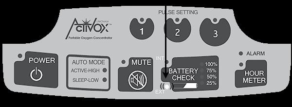 You may begin to use the POC unit in 3 minutes Note: After the initial power on, the Pulse Setting LED corresponding to the last flow rate used will illuminate POC has detected an