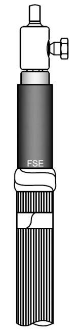 3a) 3b) Priekš 35mm² 12kV kabeļa izmantot FSEM19 komplektu Pārējos gadījumos izmantot FSEM14 komplektu Ar silikona salveti iesmērējiet aplikatora AH mēlītes.